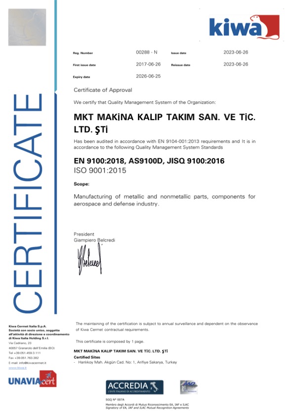 AS9100D Sertifikası